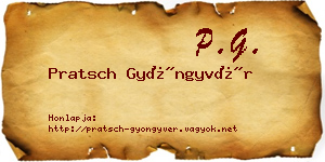 Pratsch Gyöngyvér névjegykártya